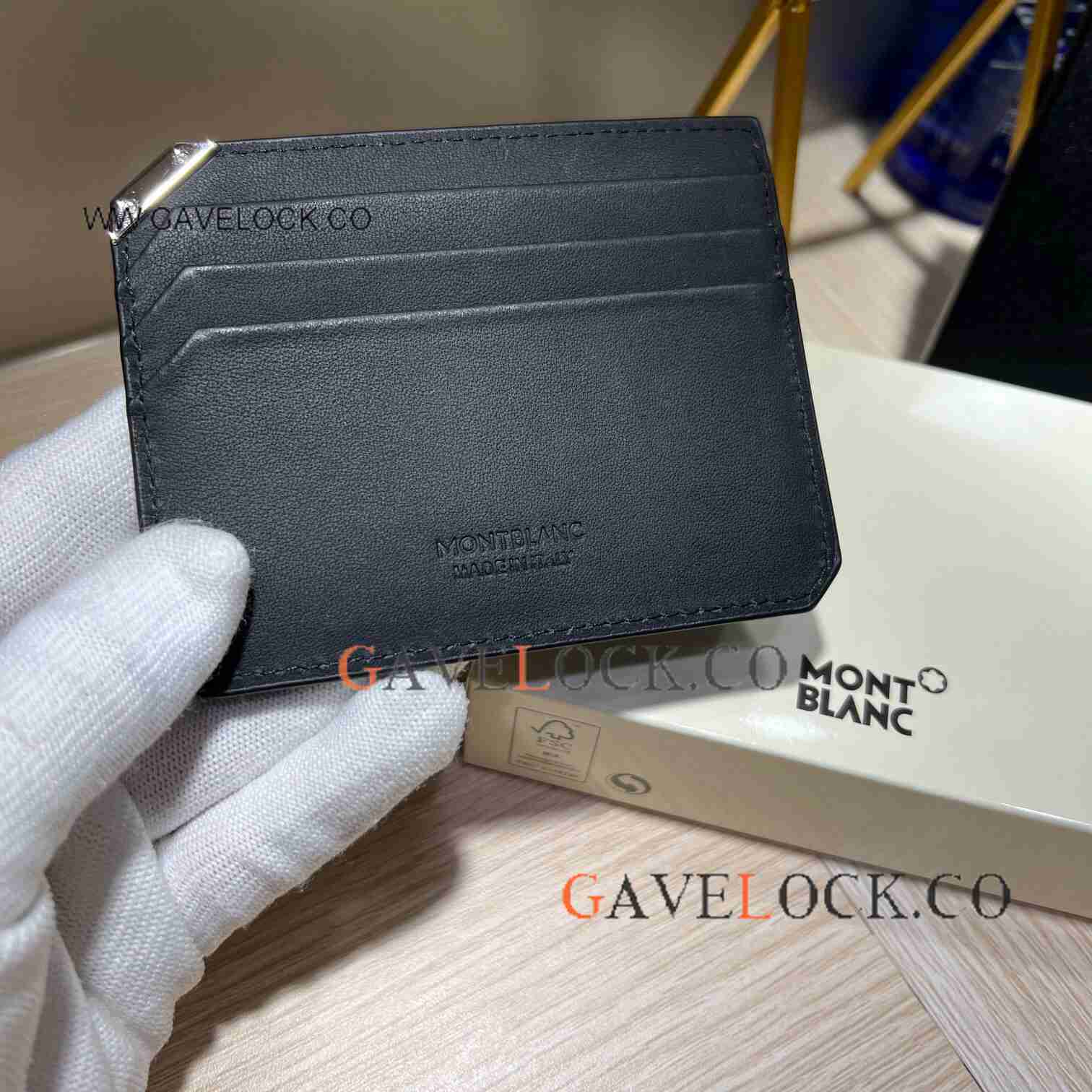 Best Clone Montblanc Meisterstuck Men Card Holder Silver Corner